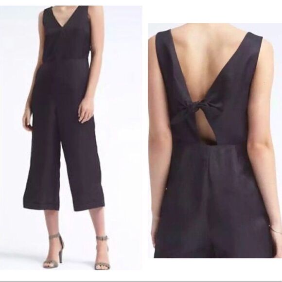 Banana Republic Tie Back V Neck Sleeveless Cropped Jumper - Picture 1 of 10